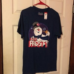 Frosty The Snowman Blue T-Shirt Mens Small S New With Defects Kmart